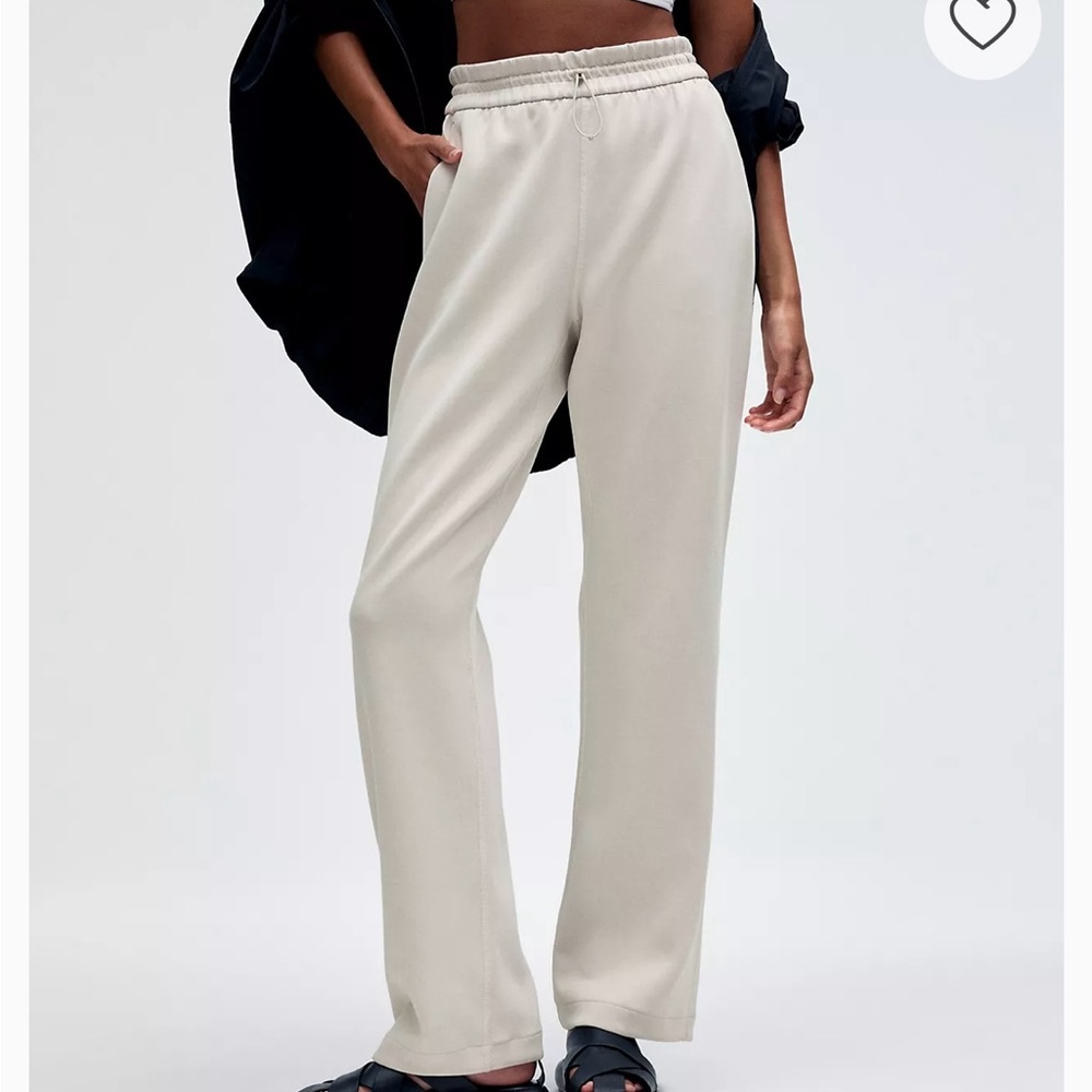 Lululemon Cream Track Pants with Elastic Waistband